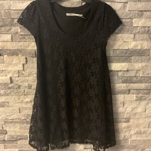 Kimchi Blue Black Floral Lace Blouse